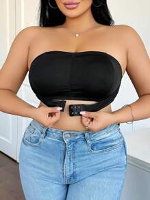 大码休闲简约带衬垫抹胸文胸