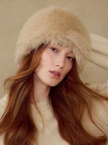 MOTF PREMIUM BROWN BASICS FAUX FUR BUCKET HAT, SUITABLE FOR CASUAL WEAR