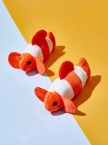 PETSIN 小丑魚布偶貓玩具，海洋系列，耐咬設計 - 彩色 - 查看 3