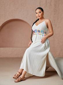 CUCCOO CURVES Sandalias planas de gran tamaño y ancho para mujer, de múltiples correas en estilo romano bohemio para playa y uso casual, con decoración de perlas