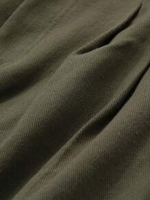 DAZY Women Loose Wide Leg Pants With Pockets, Solid Color - Army Green - View 7