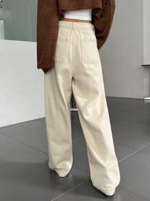 DAZY Slant Pocket Straight Leg Pants,Fall Clothes