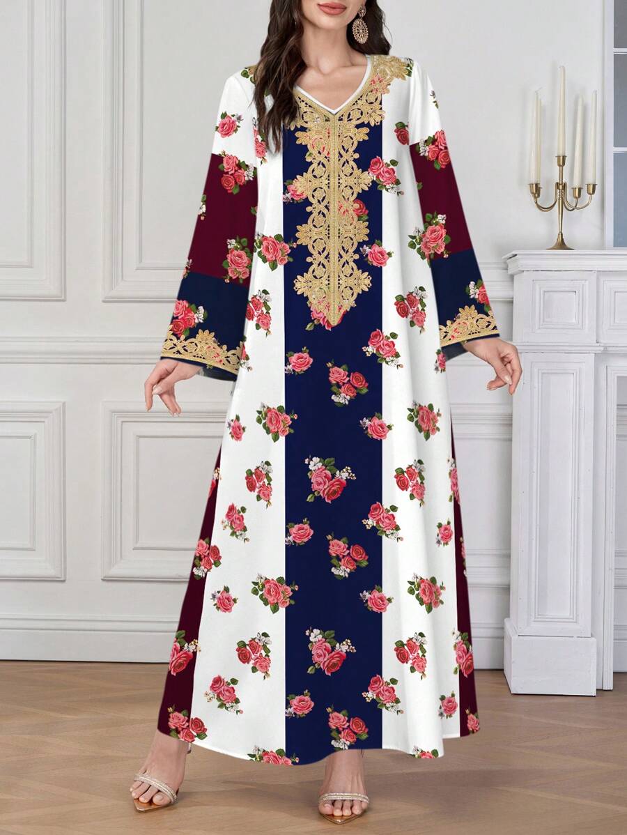 Al Najma Women's Simple And Fashionable Arabian Style Dress, Suitable For Summer, Modest Kaftan