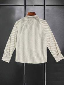SHEIN Manfinity Dauomo Men's Casual Commuting Striped Letter Print Shirt