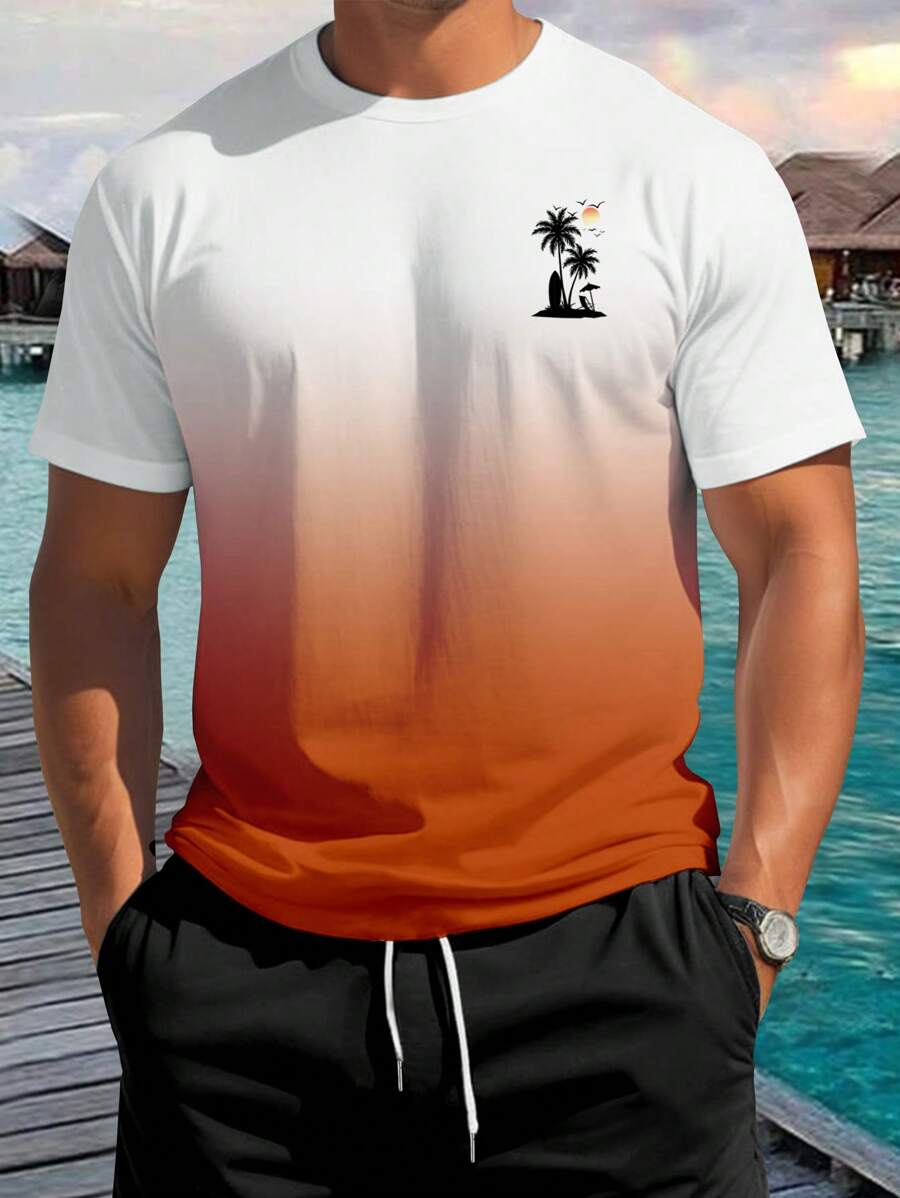 Manfinity RSRT Men's Casual Short Sleeve T-Shirt, Suitable For Summer - White - View 1