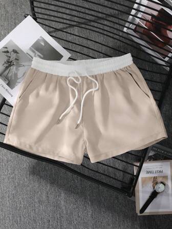 Manfinity Roughcore 男士宽松抽绳腰休闲短裤，男士服装男士短裤