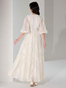 Heiryn Women's Minimalist & Fashionable Long Dress, Suitable For Summer,Graduation Dresses - White - View 2