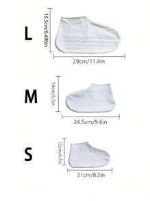Vỏ giày đi mưa bằng silicon, chống thấm nước, chống trượt, dày và chống mài mòn, có thể tái sử dụng trong những ngày mưa - trắng - Xem 7