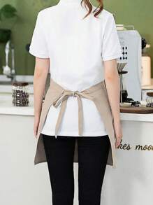 SHEIN 1Pc 64*42cm Tạp dề nhà hàng eo ngắn Unisex, Thích hợp cho nhân viên phục vụ, nhà bếp, phòng tắm, nhà ở, nhà hàng, đồ gia dụng, 4 màu có sẵn: Đen, Kaki, Nâu nhạt, Nâu đậm - Nhiều màu - Xem 3