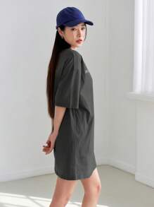 DAZY Slogan Graphic Drop Shoulder Tee Dress Sundress