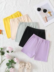 Conjunto deportivo casual de 5 piezas para niñas, pantalones de pierna ancha con cintura elástica de seda de leche, adecuado para actividades al aire libre, primavera/verano
