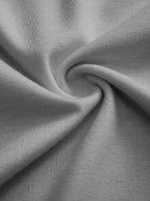 Manfinity Homme Men T-Shirts Fit Crew Neck Short Sleeve Slogan Tee Casual Mocha T-Shirt For Men Brown T-Shirt For Men Brown T Shirt Mocha T-Shirt Men Brown T Shirt Men T Shirt For Man, 2000s Style - Light Grey - View 3