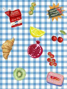 INAWLY 女士露肩 Y2K 水果印花格纹休闲露背上衣，甜美时尚礼物