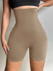 SHEIN PETITE CURVE Plus Size Women Outfits Pants Casual Black High Elasticity Tummy Control Short Leggings Butt Lifter Beautify Body Curve Slim Fit Leggings