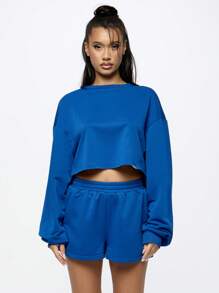 SUMWON WOMEN Sudadera corta deportiva, suéter atlético, entrenamiento de manga larga para ejercicio, , casual, otoño e invierno, activo, salón, ropa de calle