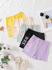 Conjunto deportivo casual de 5 piezas para niñas, pantalones de pierna ancha con cintura elástica de seda de leche, adecuado para actividades al aire libre, primavera/verano