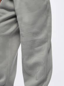 SUMWON WOMEN 优质超大羊毛慢跑裤，带压花徽标细节，运动休闲裤，适合健身和休闲穿着，舒适的冬季休闲裤