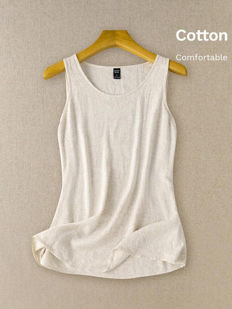 Plus Size Women Solid Color Round Neck Casual Loose Fit Tank Top/Summer/Vacation,Summer Outfits,Spring Clothes Women ,Going Out Tops For Women ,Vacation Outfits Women,Casual Blouses For Women ,Holiday Outfits For WomenTanks Women Summer Tops Casual Tanks Linen Tops For Women Women's Vest Tops Women's Tank Tops Summer Women's Tops For Summer