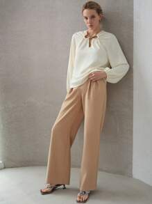 MOTF PREMIUM CUT OUT RING BLOUSE - Apricot - View 4