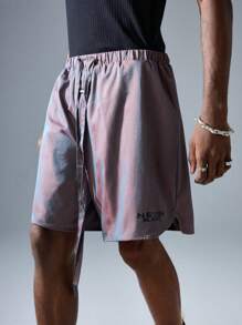 NEON BLANC Men's Street Fashion Woven Letter Printed Loose Shorts
