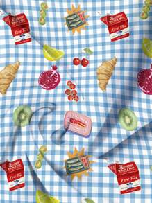 INAWLY 女士露肩 Y2K 水果印花格纹休闲露背上衣，甜美时尚礼物