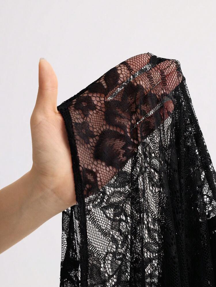 Women's V-Neck Chiffon Fringe Shirt With Lace Patchwork And Tassel Trim Top, Suitable For Music Festival, Spring/Summer