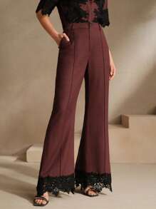 Anewsta Pantalones casuales rectos y holgados para mujer, cintura elástica, ropa casual elegante para primavera/verano