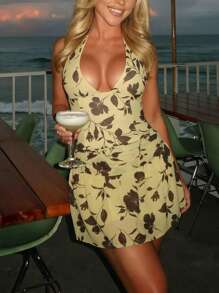 INAWLY Solva 女士露背简约时尚连衣裙，适合夏季