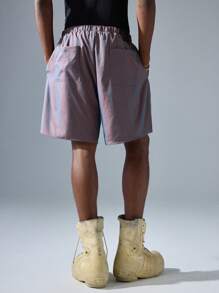 NEON BLANC Men's Street Fashion Woven Letter Printed Loose Shorts