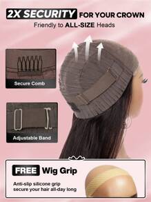 ALL READY WIG 180 密度水波纹假发 自然色 女士真人发 预漂白 预拔 预剪 蕾丝融化蕾丝 7x5 无胶假发 100% 真人发 前假发 9AM HAIR - Natural Black - 查看 6