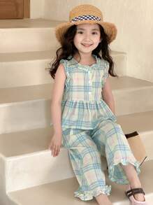 DAZY 小女孩两件套秋季度假装 - 彩色 - 查看 3