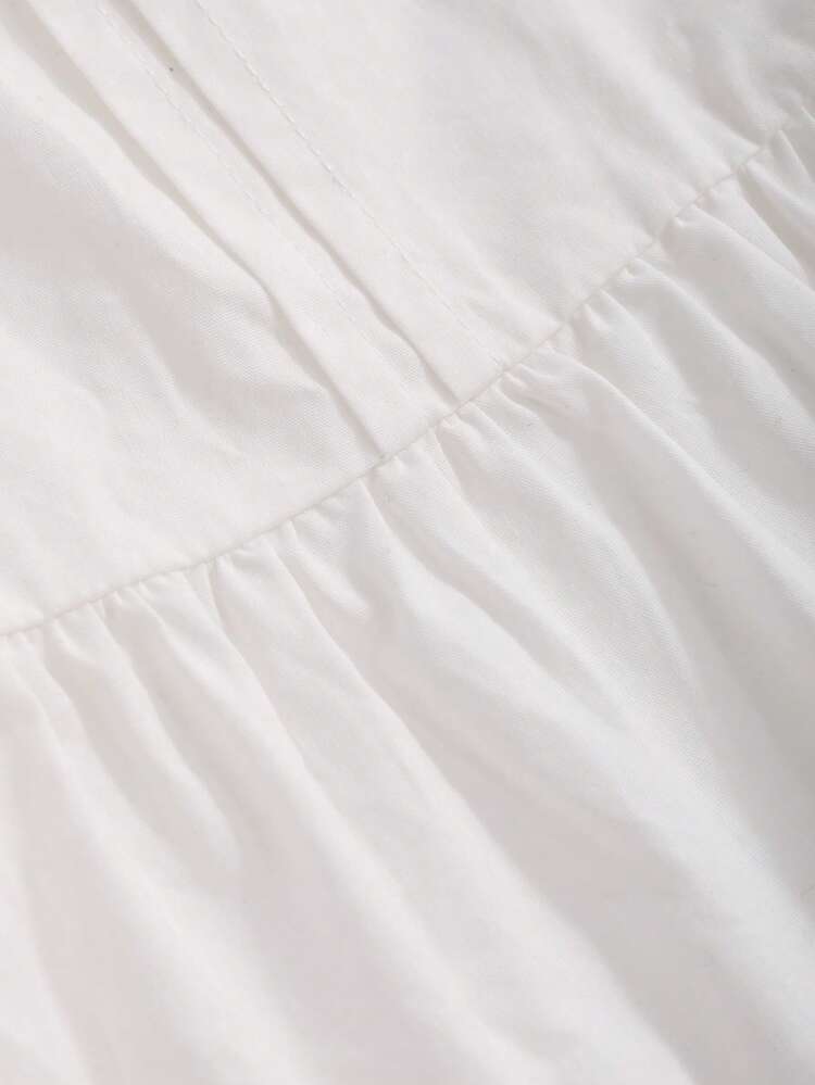 Women'S Solid Color Lantern Sleeve Shirt,Babydoll Top Long Sleeve Top