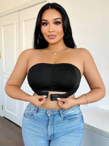 大码休闲简约带衬垫抹胸文胸