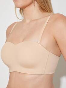 LUVLETTE Woman Lingerie Nude Strapless Push-Up Underwire T-Shirt Bra Tops Corset Basic Half Bra