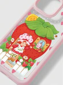 Strawberry Shortcake | ROMWE Cute Pink Strawberry Print Mobile Phone Case - Multicolor - View 3