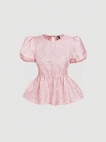 SHEIN MOD 粉色浪漫可爱系带女式衬衫上衣、外套 - 粉色 - 查看 2