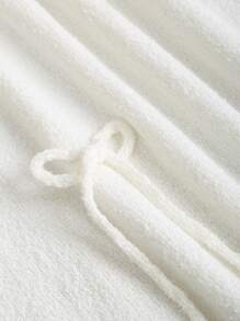 Sweetra Spring/Summer New White Knit Bowknot Decor Cute Elegant Fitted Vacation Style Maxi Knit Fishtail Skirt - White - View 4
