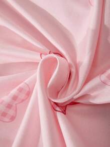 Conjunto de Pijama com Estampa de Coração Elegante para Meninas Adolescentes