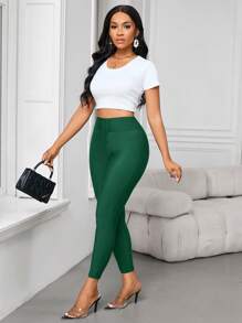 SHEIN Lady Women's Leggings, Waist Vent Design