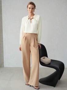 MOTF PREMIUM CUT OUT RING BLOUSE - Apricot - View 1