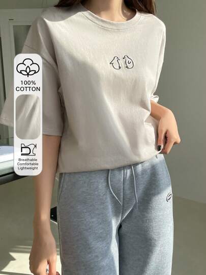 Maglietta estiva a goccia con grafica a cartone animato