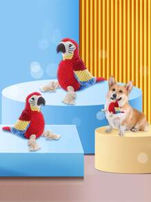 PETSIN Parrot Shaped Plush Dog Toy With BB Sound, Durable And Bite Resistant - Multicolor - View 4