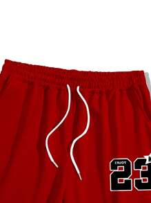 Aesthetic Post--Men's Casual Minimalist Numeric Print Short Sleeve T-Shirt & Shorts Set - Multicolor - View 6