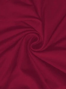 Cravure Đầm thanh lịch cổ không đối xứng màu trơn cỡ lớn cho nữ - Màu Đỏ Sâu - Xem 7