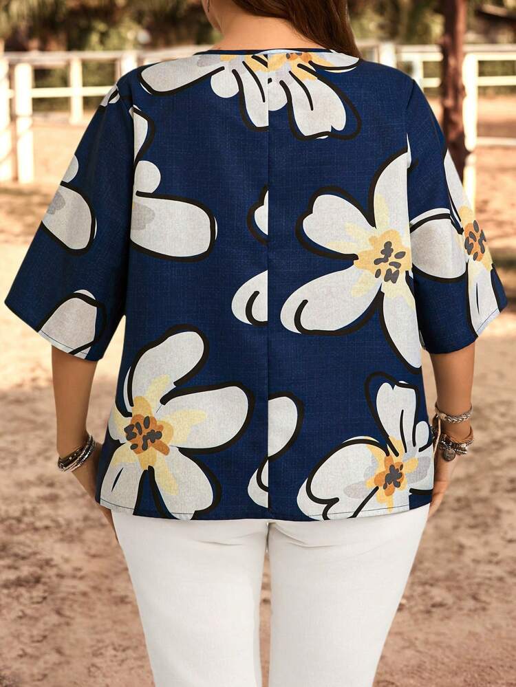 Plus Size Country Linen Floral Print Shirt Blouses For Women Spring Blouses For Women Summer Blouses For Women Concert Women Vacation Woman Western Wear Women Top,Flower