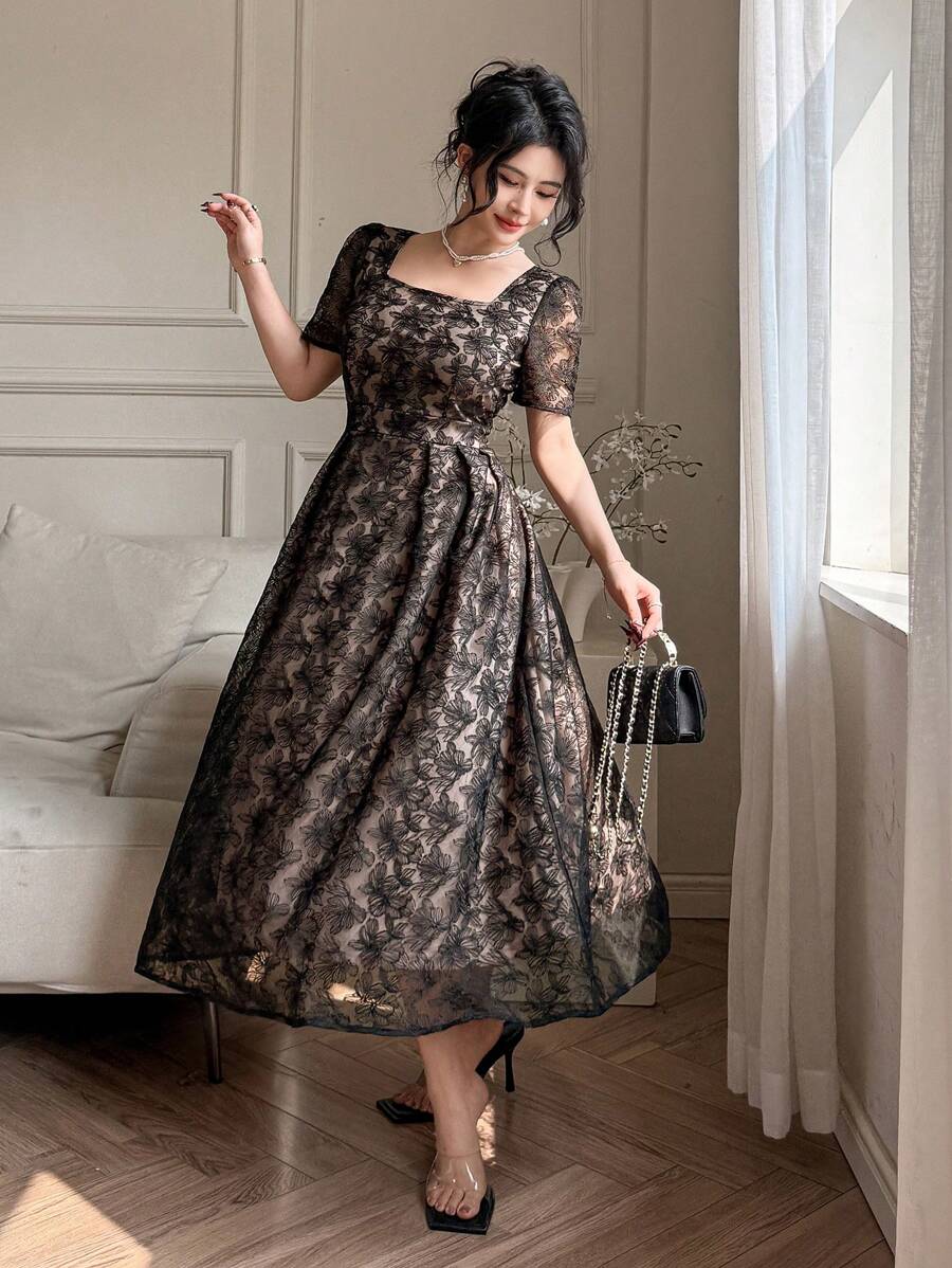 DAZY Vestido corto y mini para mujer, simple y de moda, adecuado para vestido de verano, vestidos formales para mujer - Negro - Ver 1