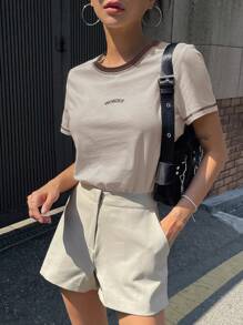 DAZY 字母圖案滾邊T恤