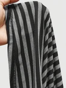 ROMWE Goth Spring/Summer Casual Baech Y2K Style Striped Cropped Camisole Top - Black - View 5