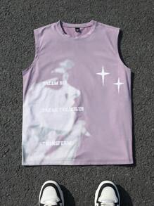 Manfinity EMRG Men's Summer Casual Figure & Letter Printed Tank Top Men Tops Graphic