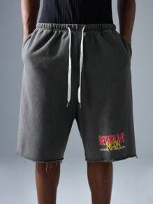 NEON BLANC 男士街头时尚黑色针织短裤 - 黑色 - 查看 4